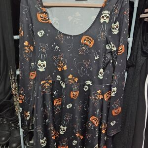 Sourpuss Original Black and Orange Halloween Dress. Size XL